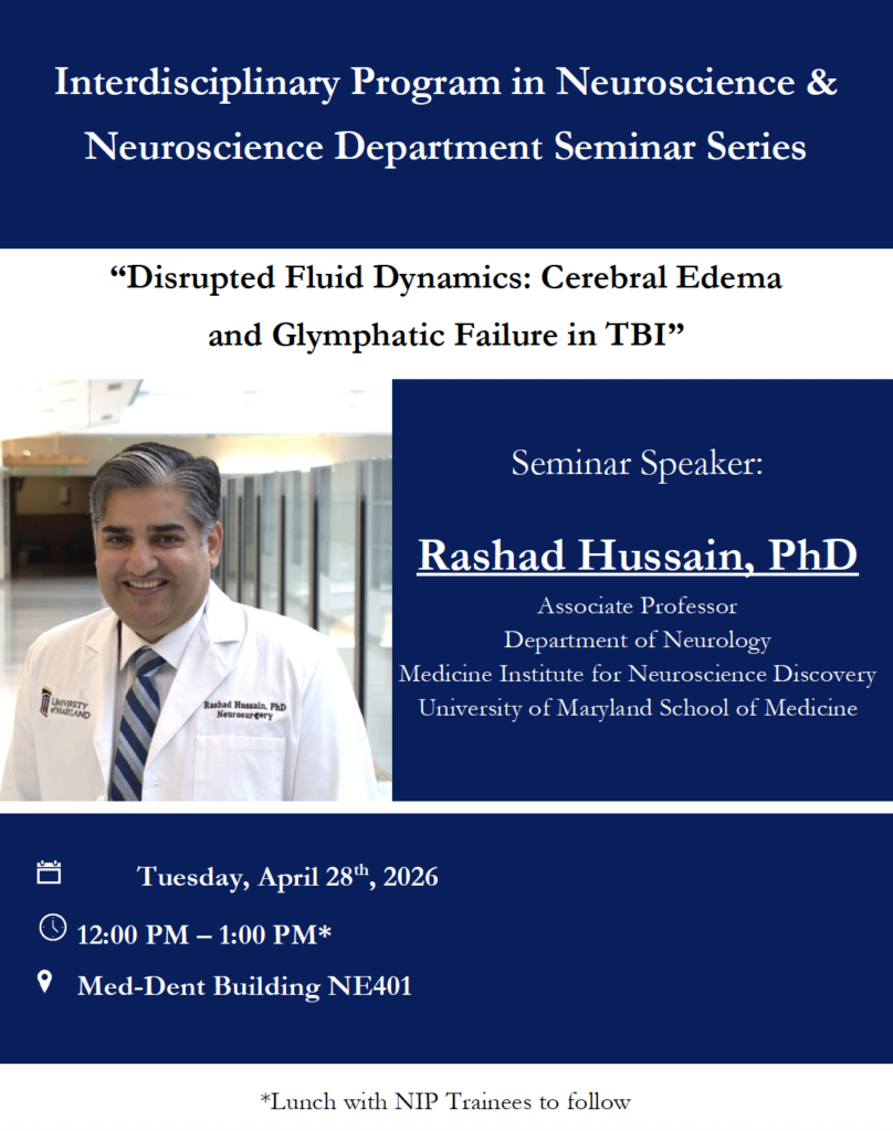 Seminar poster with Rashad Hussain, PhD